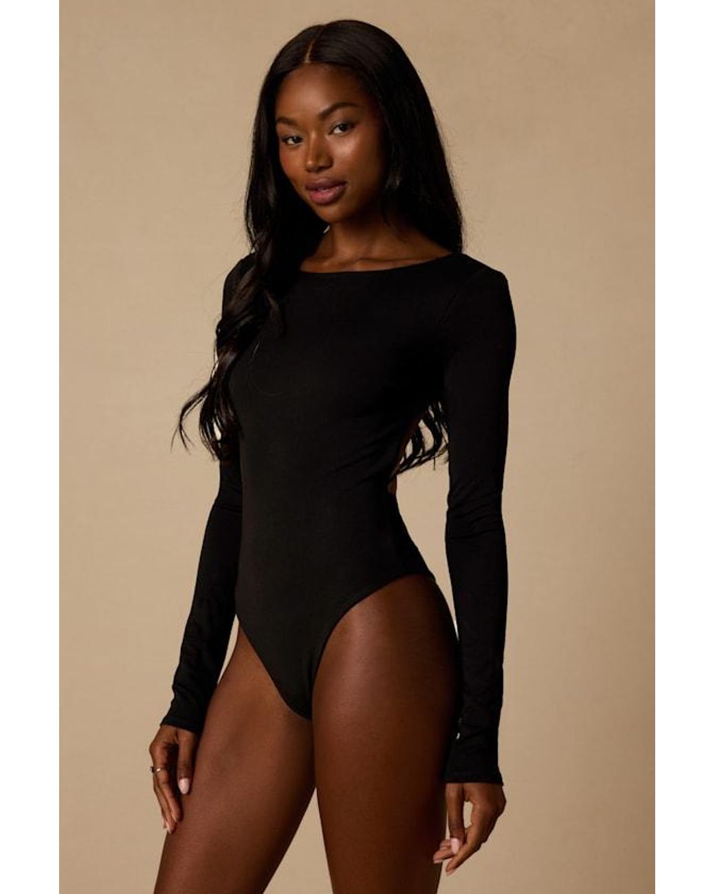 Lulus Black Lusa Jersey Knit Lace-Up Bodysuit