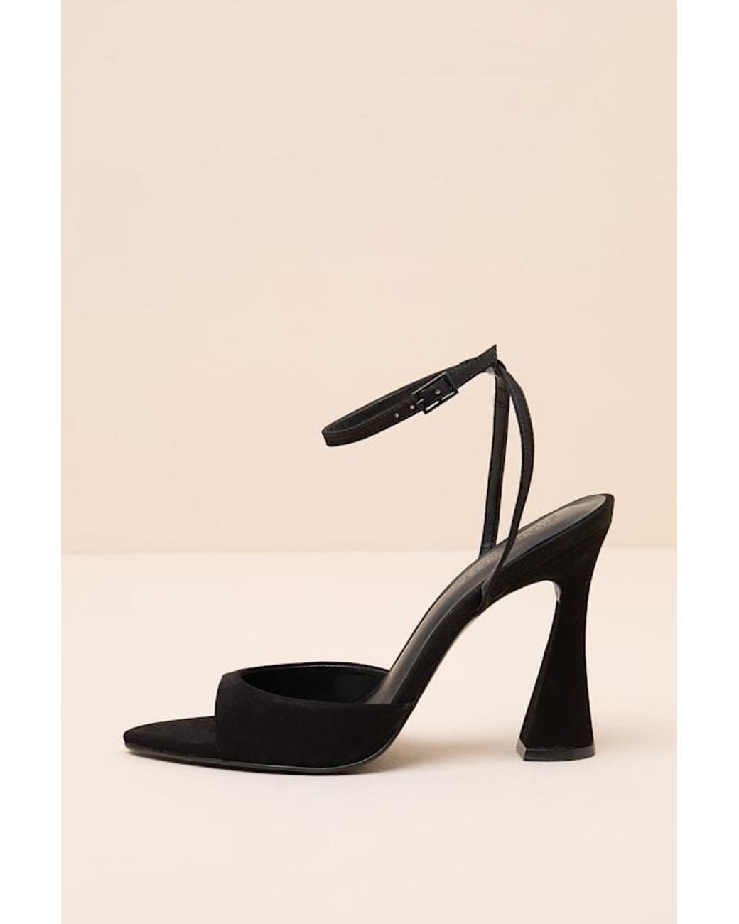 Steve Madden Natural Beki Leather Ankle Strap High Heel Sandals