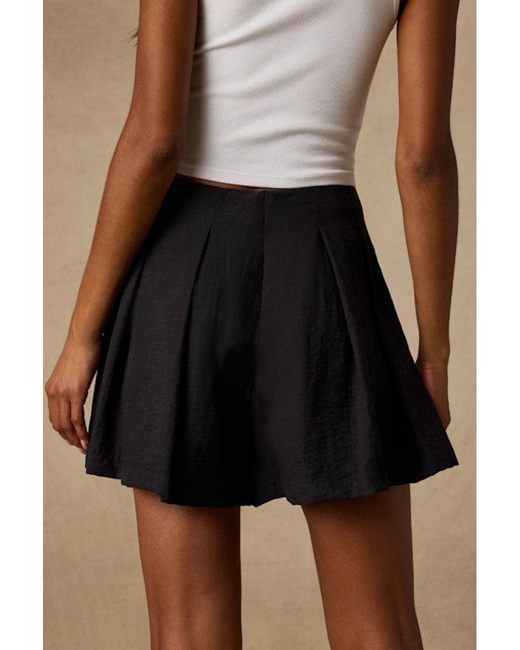 Lulus Black Madalina Pleated High-Rise Shorts