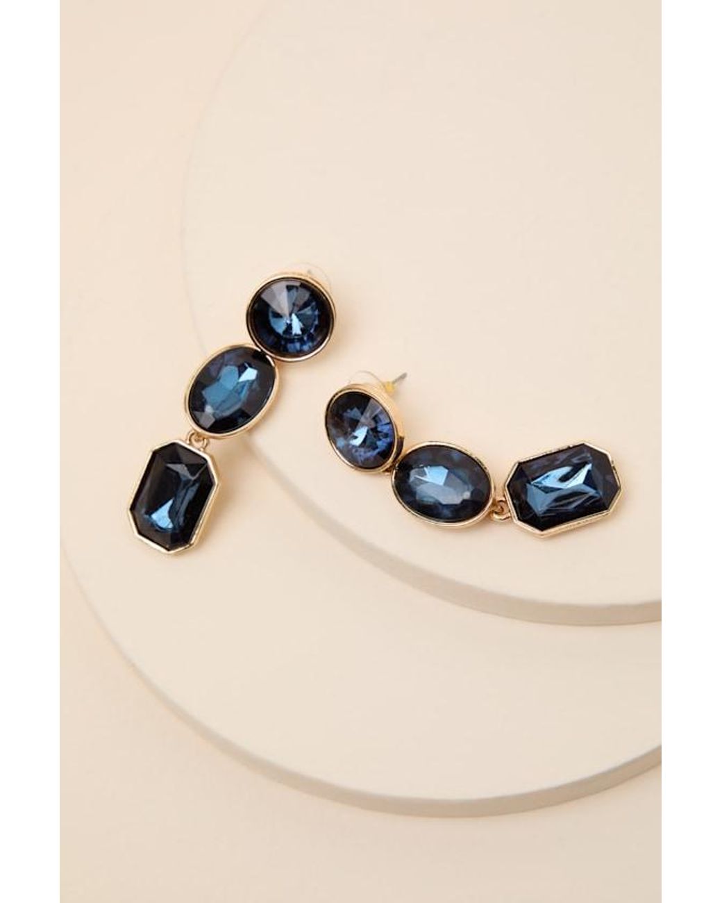 Lulus Brown Zephyr Rhinestone Drop Earrings