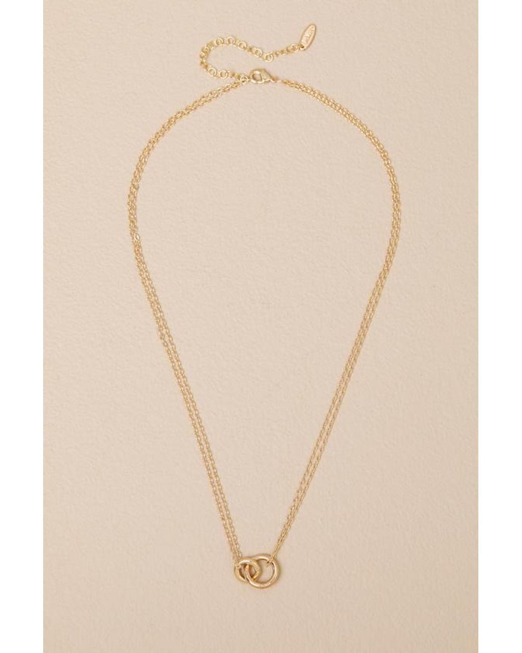 Lulus Natural Siempre 14Kt Interlocking Charm Necklace