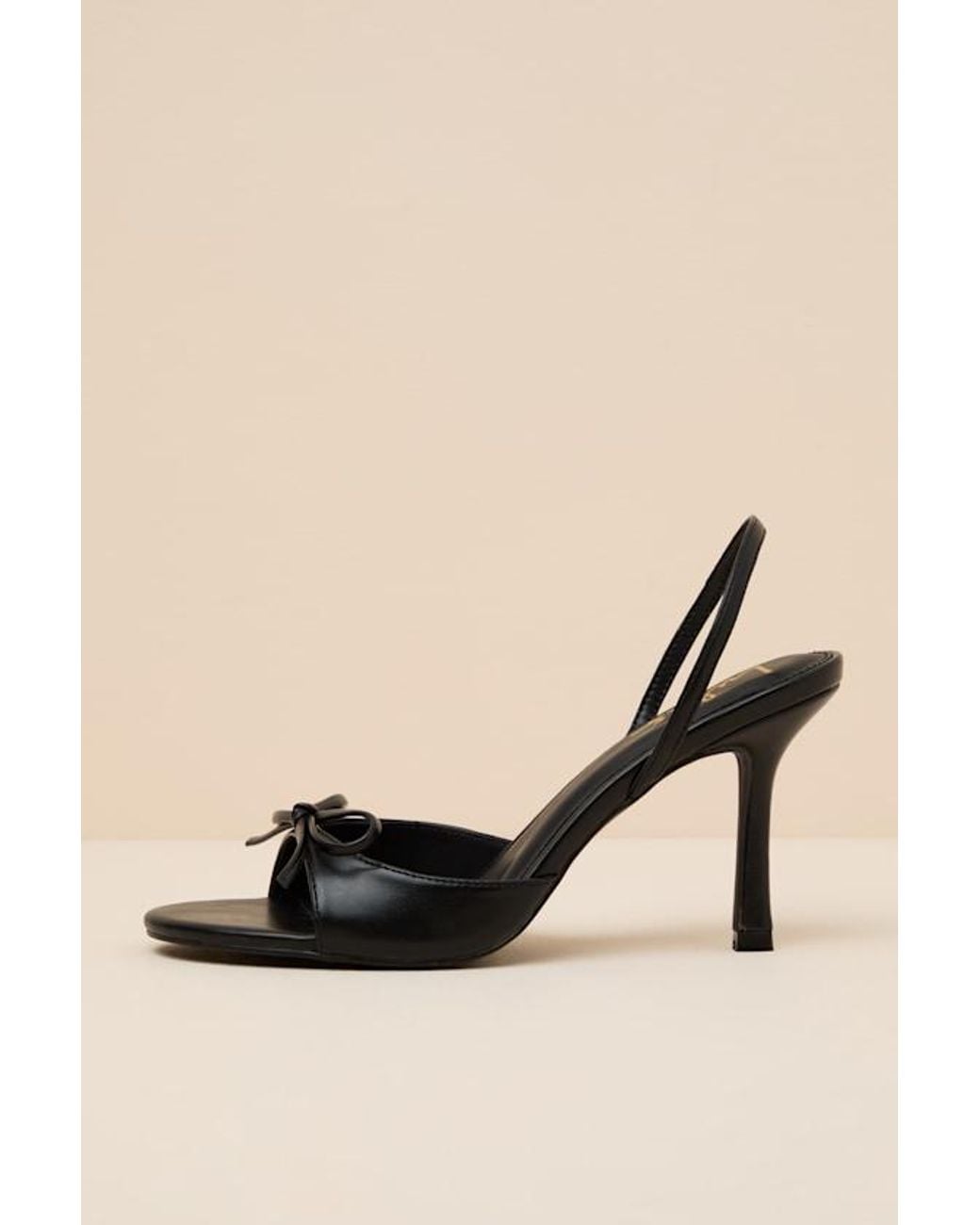 Lulus Natural Krissy Bow Slingback Stiletto Heels