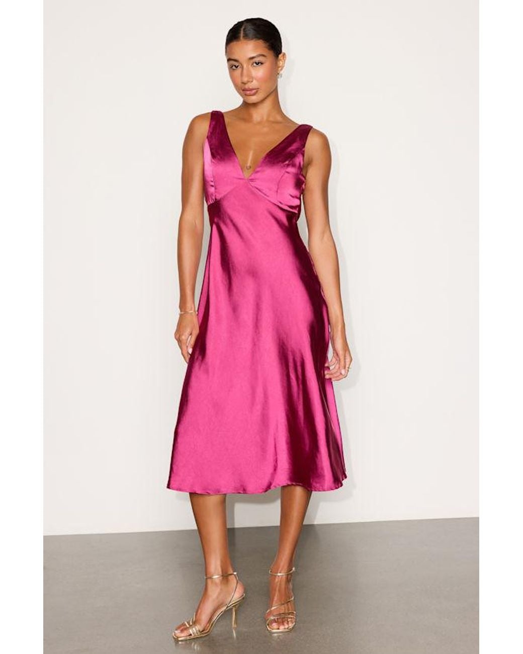 Lulus Incredible Love Satin Cowl Back Midi Slip Dress