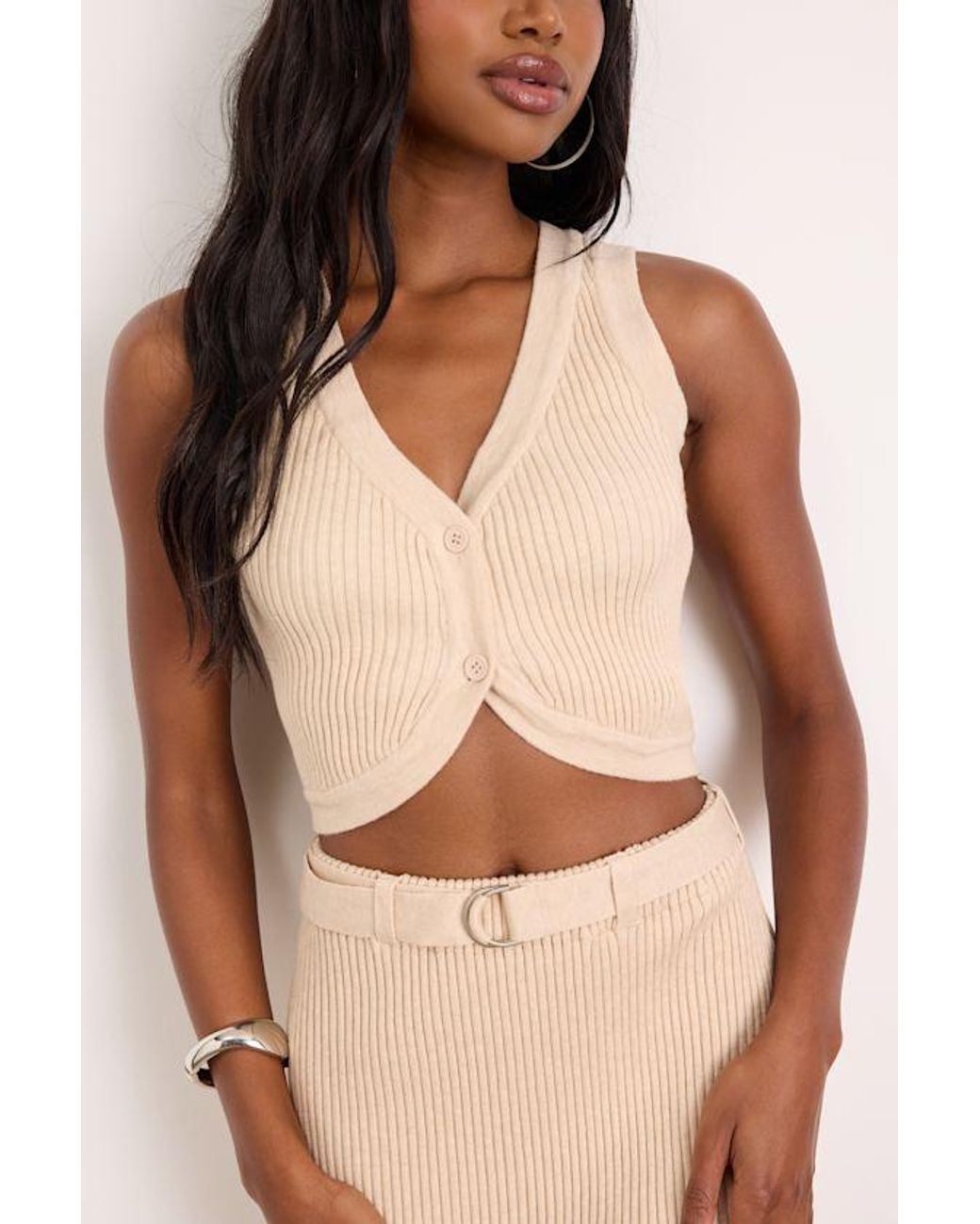Lulus White Mariah Cream Ribbed Two-Piece Sweater Midi Dress