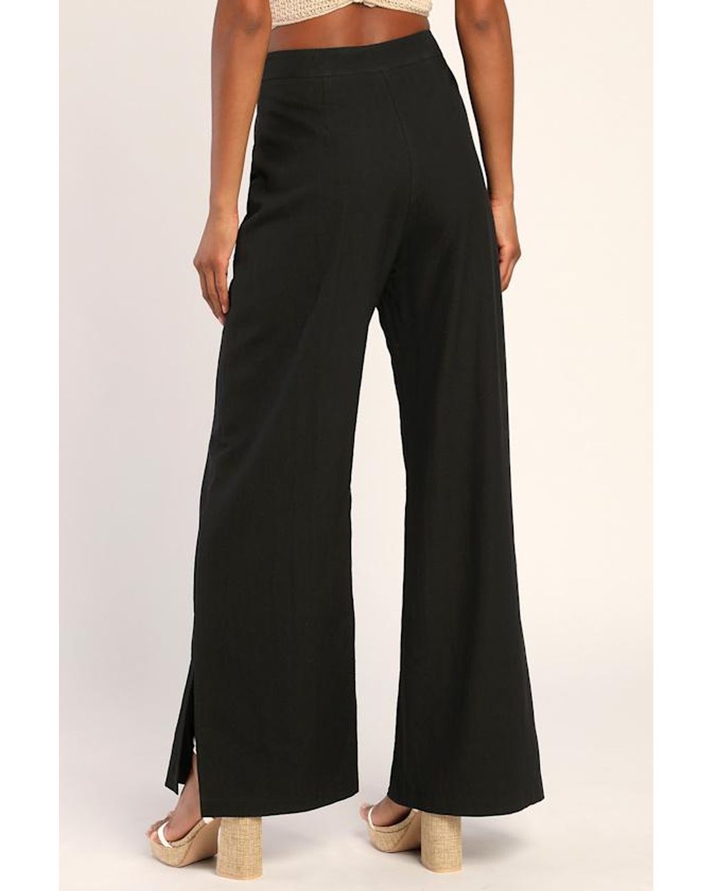 Lulus Black Jet Stream High-Waisted Wide-Leg Pants