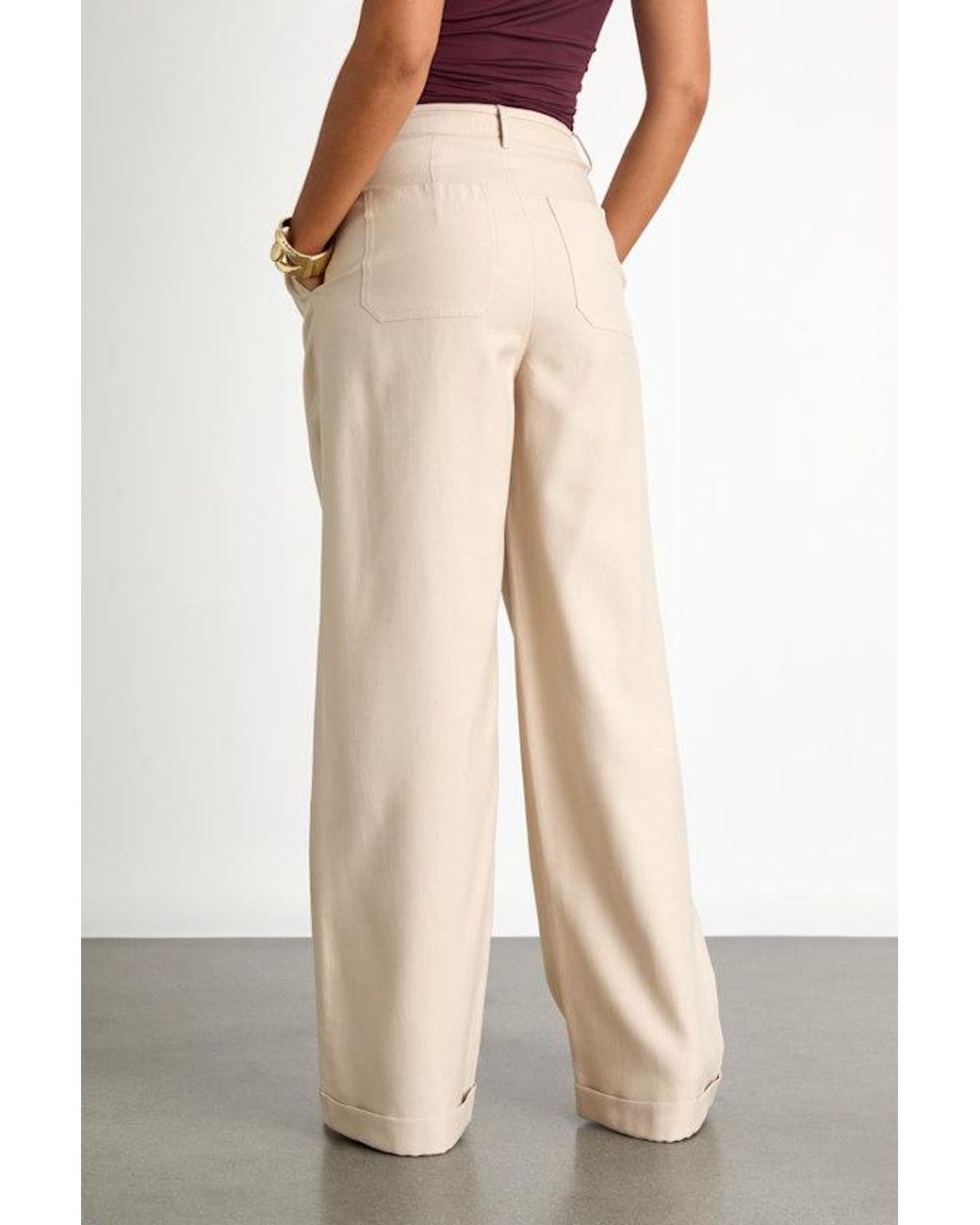 Lulus White Bowen Light Khaki High-Rise Wide-Leg Trouser Pants