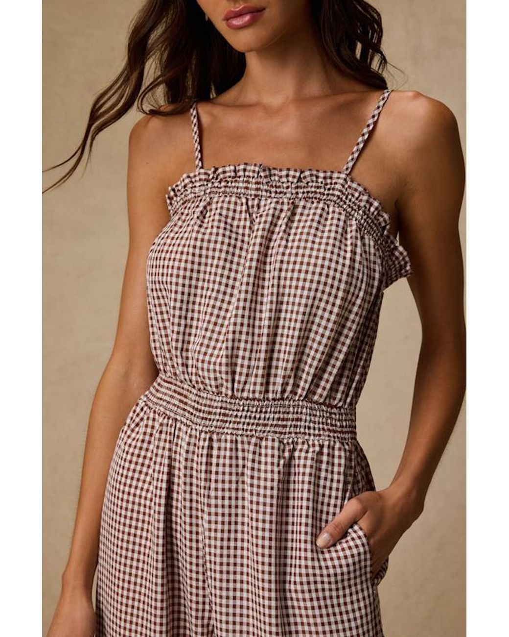 Lulus Pink Dylan Gingham Wide-Leg Jumpsuit