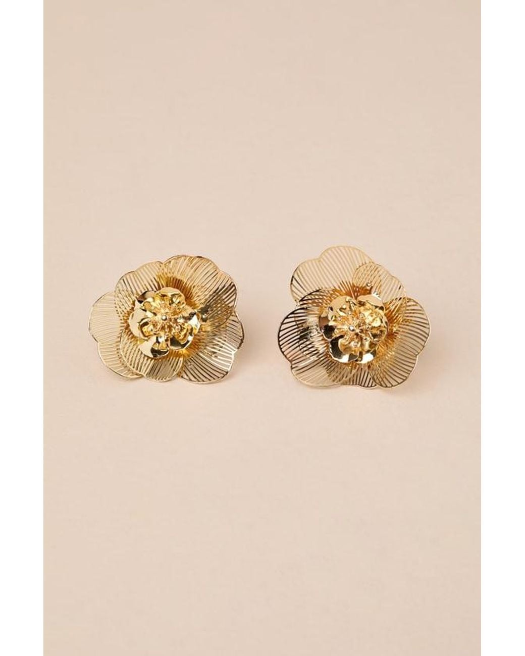Lulus Natural Blossoming Vision Statement Flower Earrings