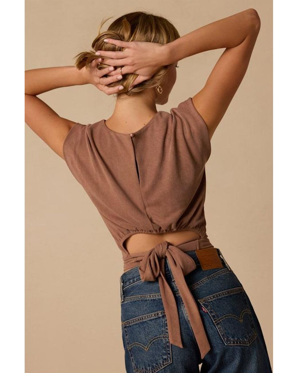 Lulus Brown Chastin Tie-Back Top