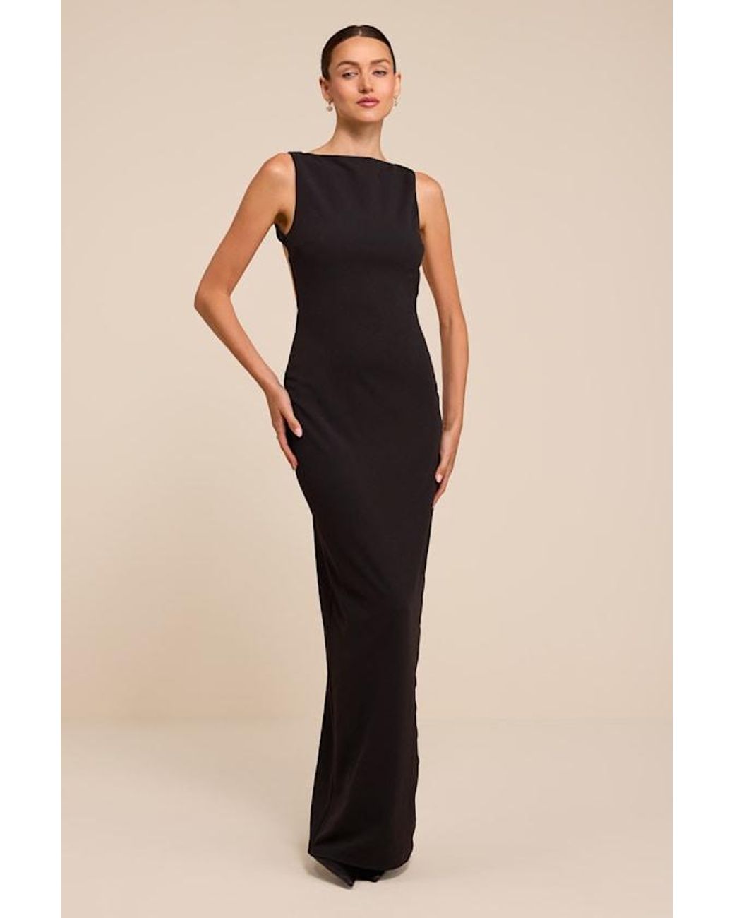Lulus Black Encore Backless Maxi Dress