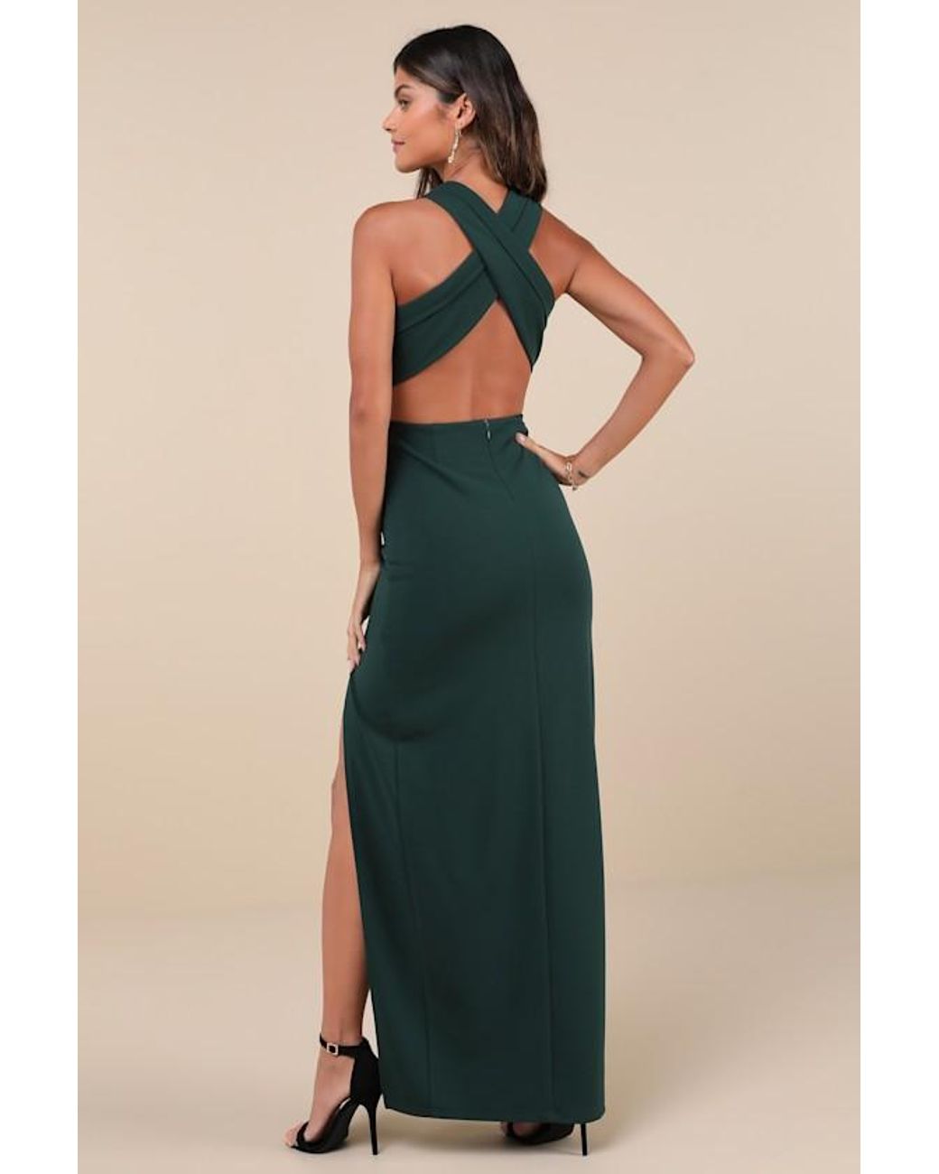 Lulus Blue Head To Cocktail Hour Halter Neck Maxi Dress