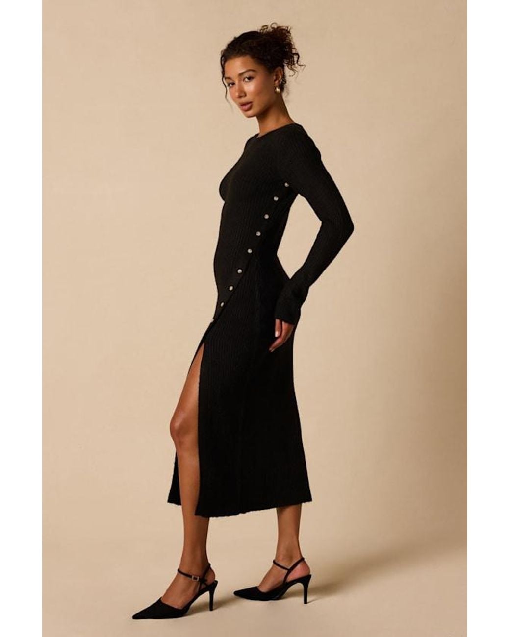 Lulus Natural Rileynn Ribbed Sweater Midi Dress