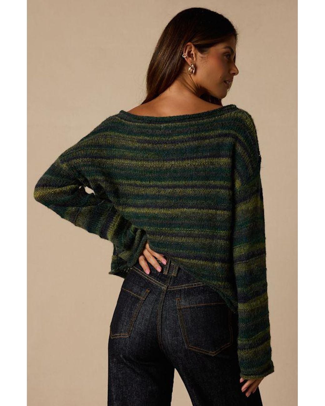 Rhythm Black Baklava Striped Knit Sweater