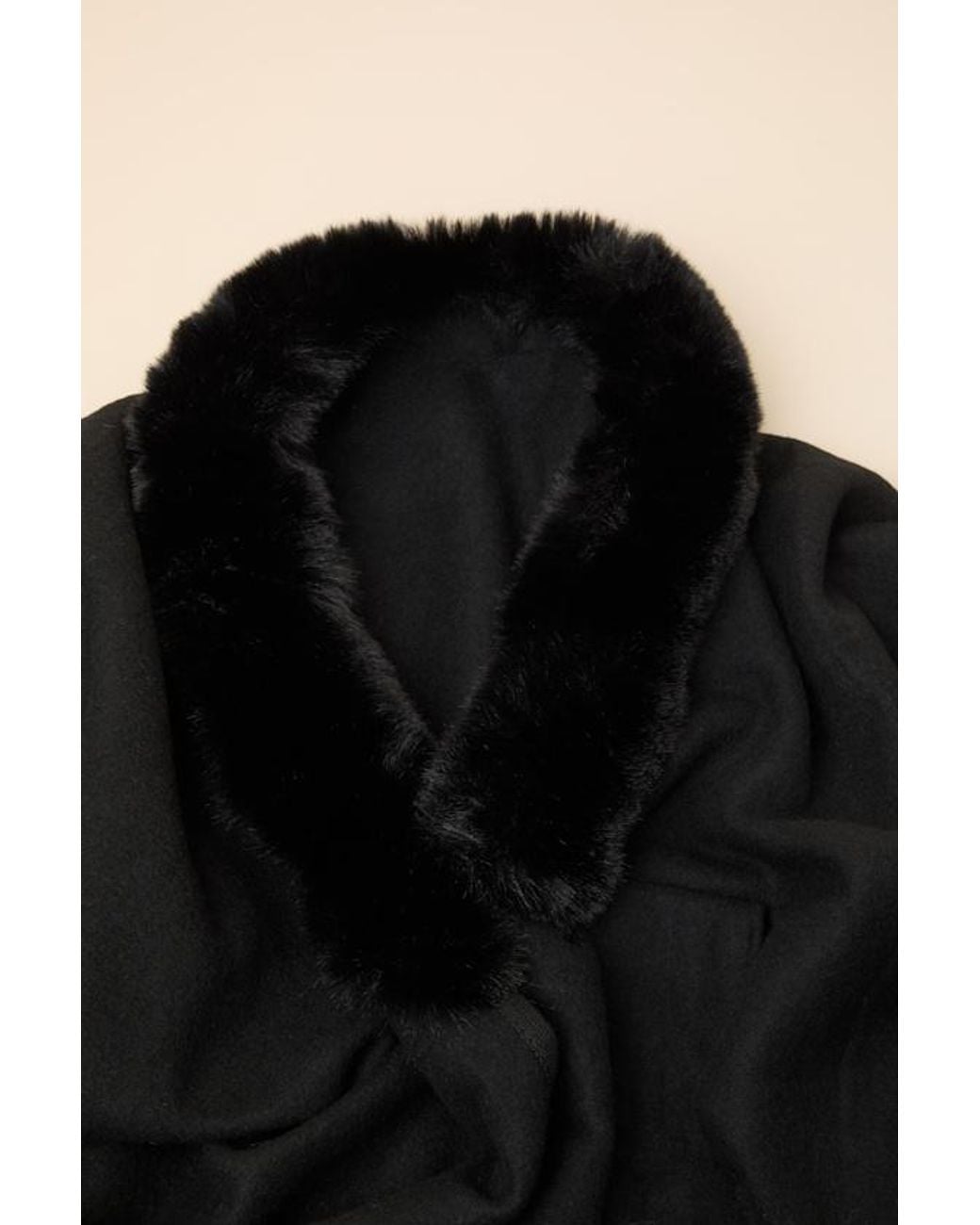 Lulus Black Indulgence Faux Fur Wrap Scarf