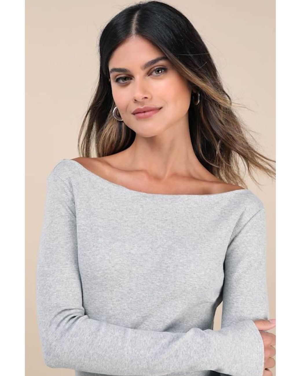Frankie's Bikinis White Talia Ribbed Long Sleeve Top