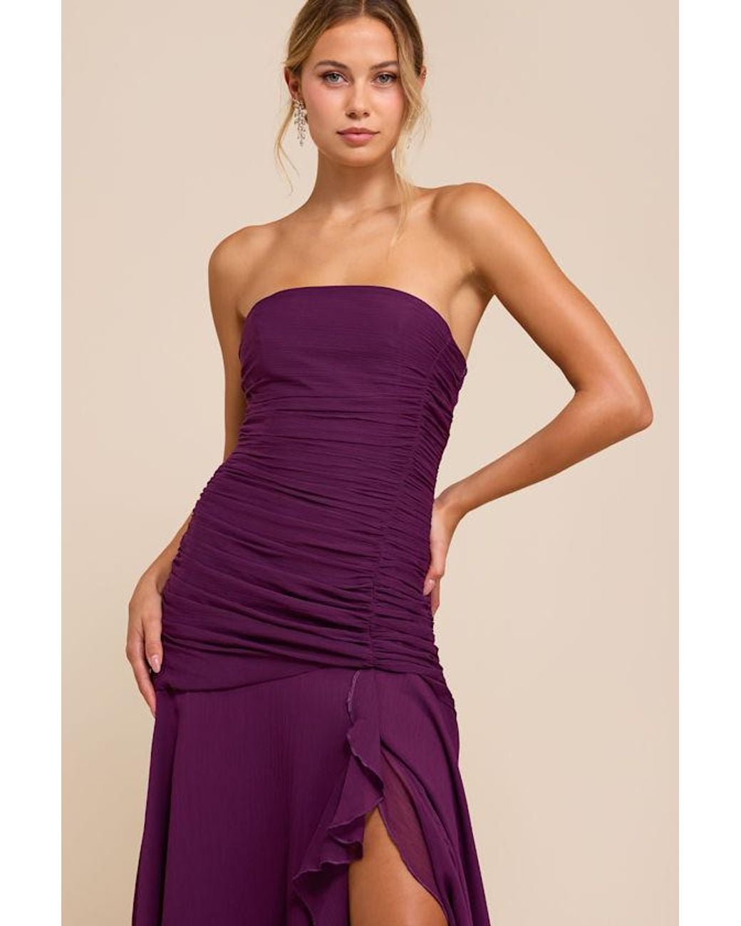 Lulus Purple Zuri Plum Strapless Maxi Dress