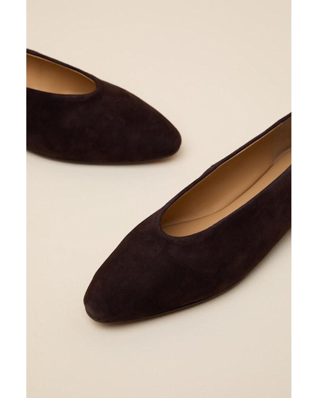 Steve Madden Natural Swanky Chocolate Leather Ballet Flats