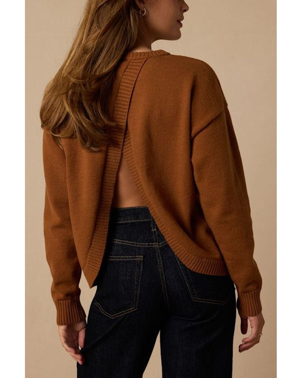 Lulus Brown Lyone Cross-Back Sweater