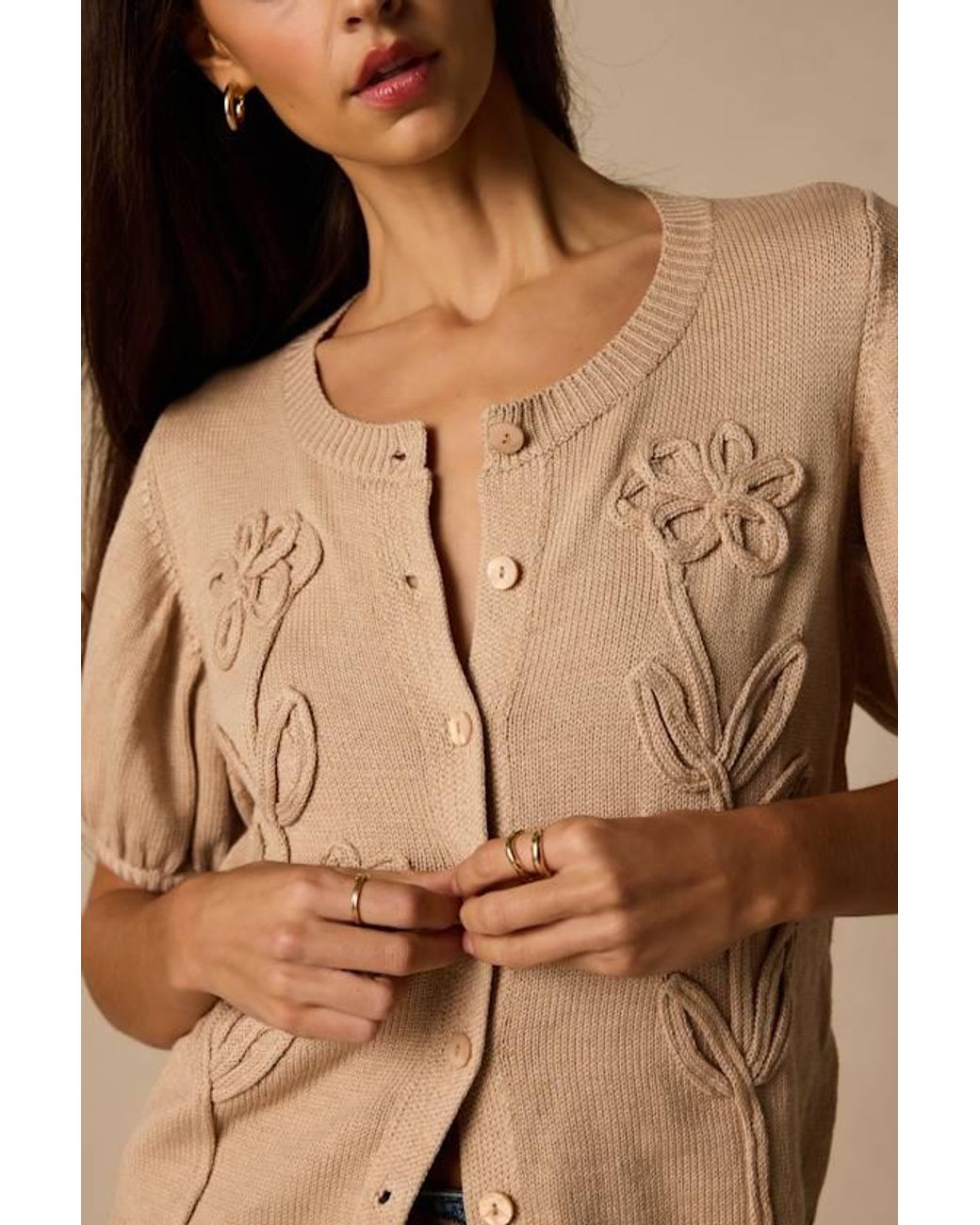 Lulus Blue Susan Short Sleeve Button-Up Cardigan