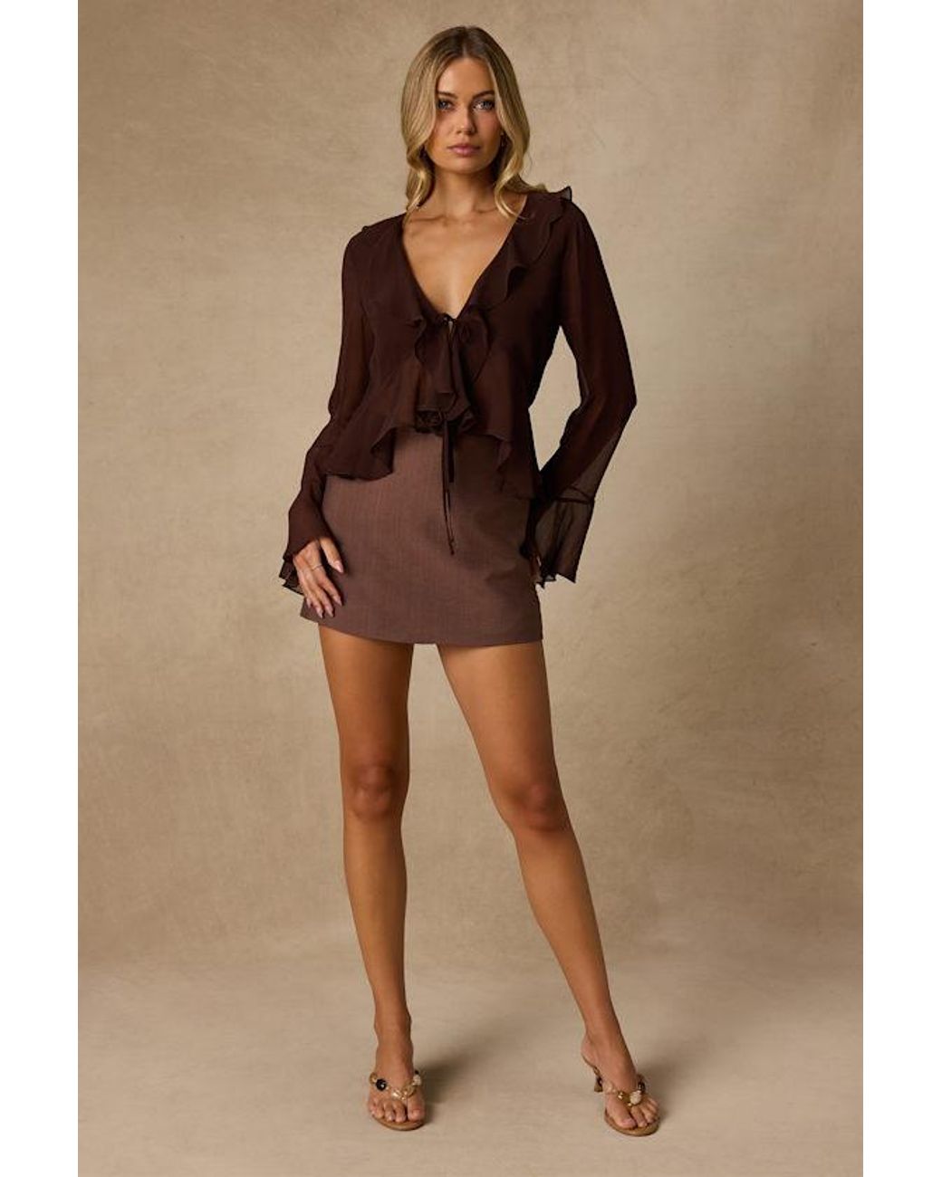 Lulus Brown Jordan High-Rise Mini Skirt