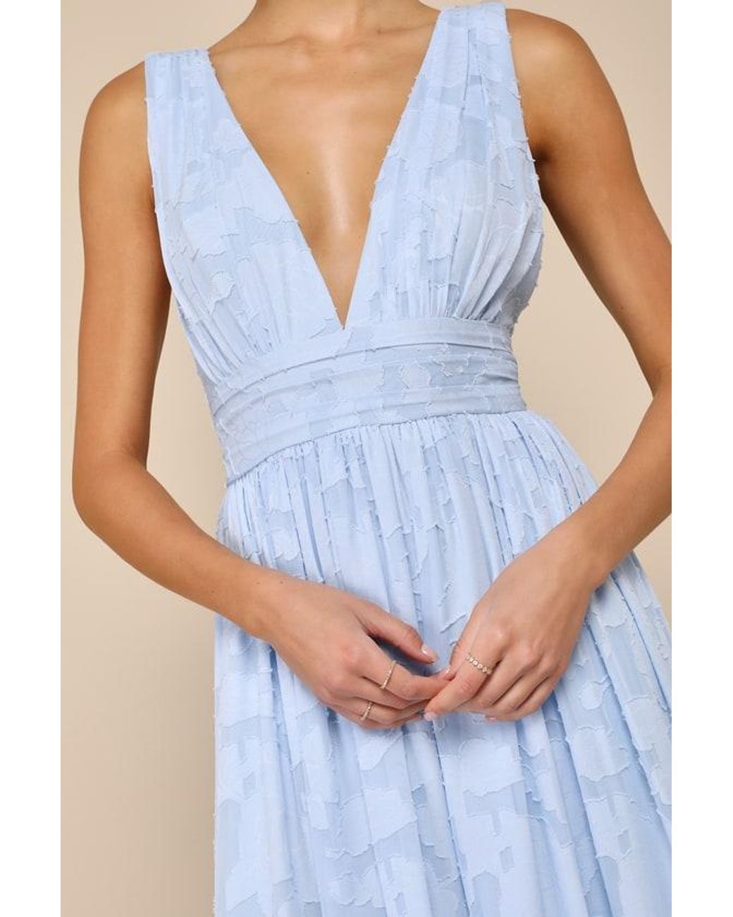 Lulus Blue Sweet Sophistication Burnout Floral Maxi Dress