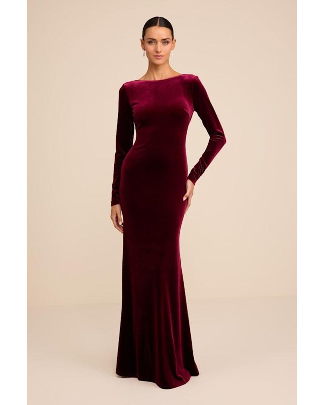 Lulus Red Rabeya Velvet Backless Mermaid Maxi Dress