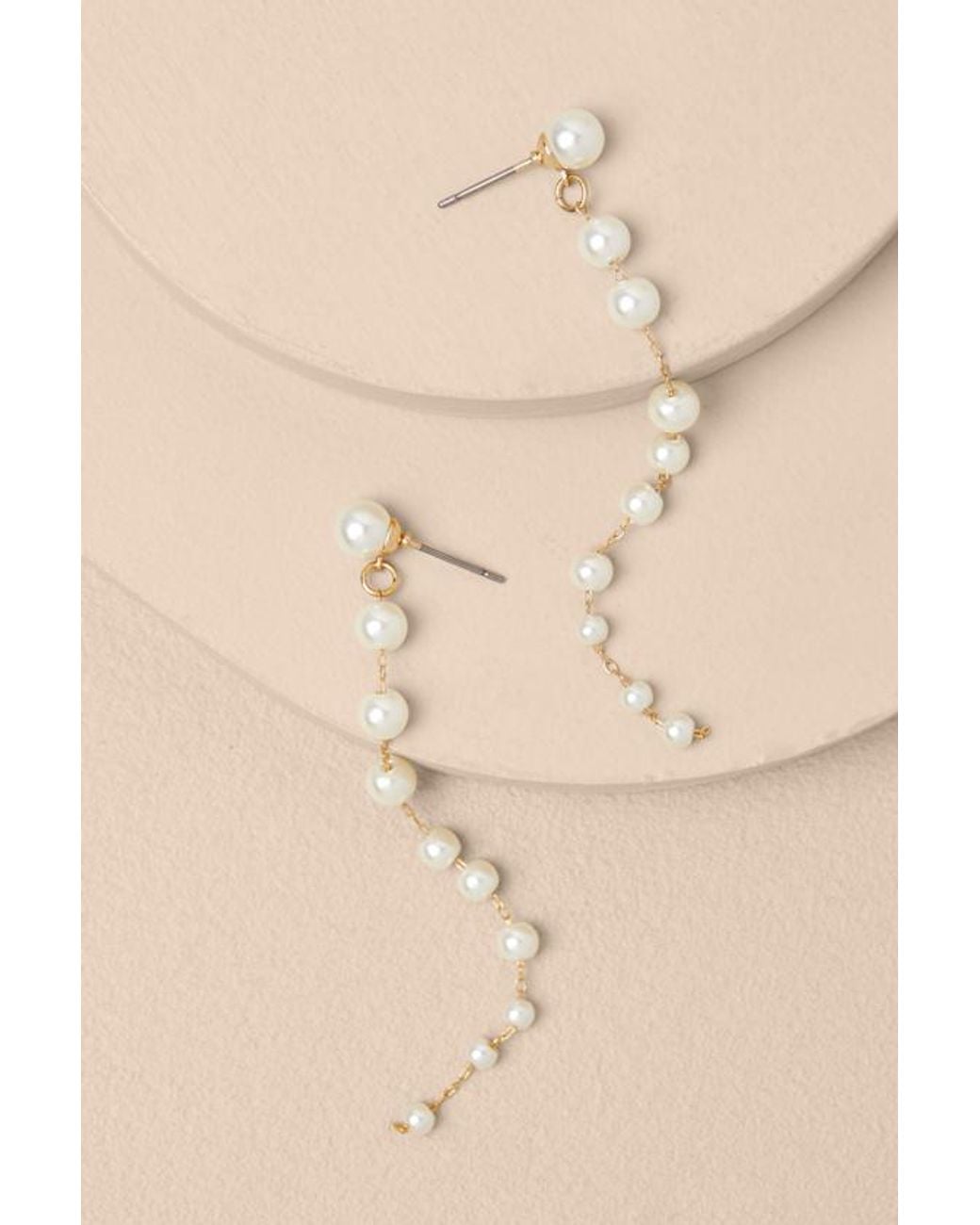 Lulus Natural Novalee Pearl Duster Earrings