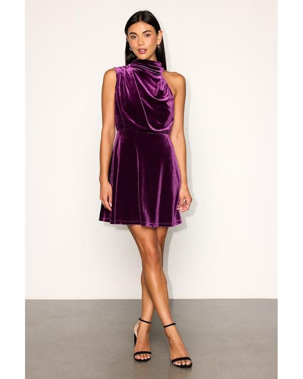 Lulus Purple Spencer Plum Velvet Mini Dress