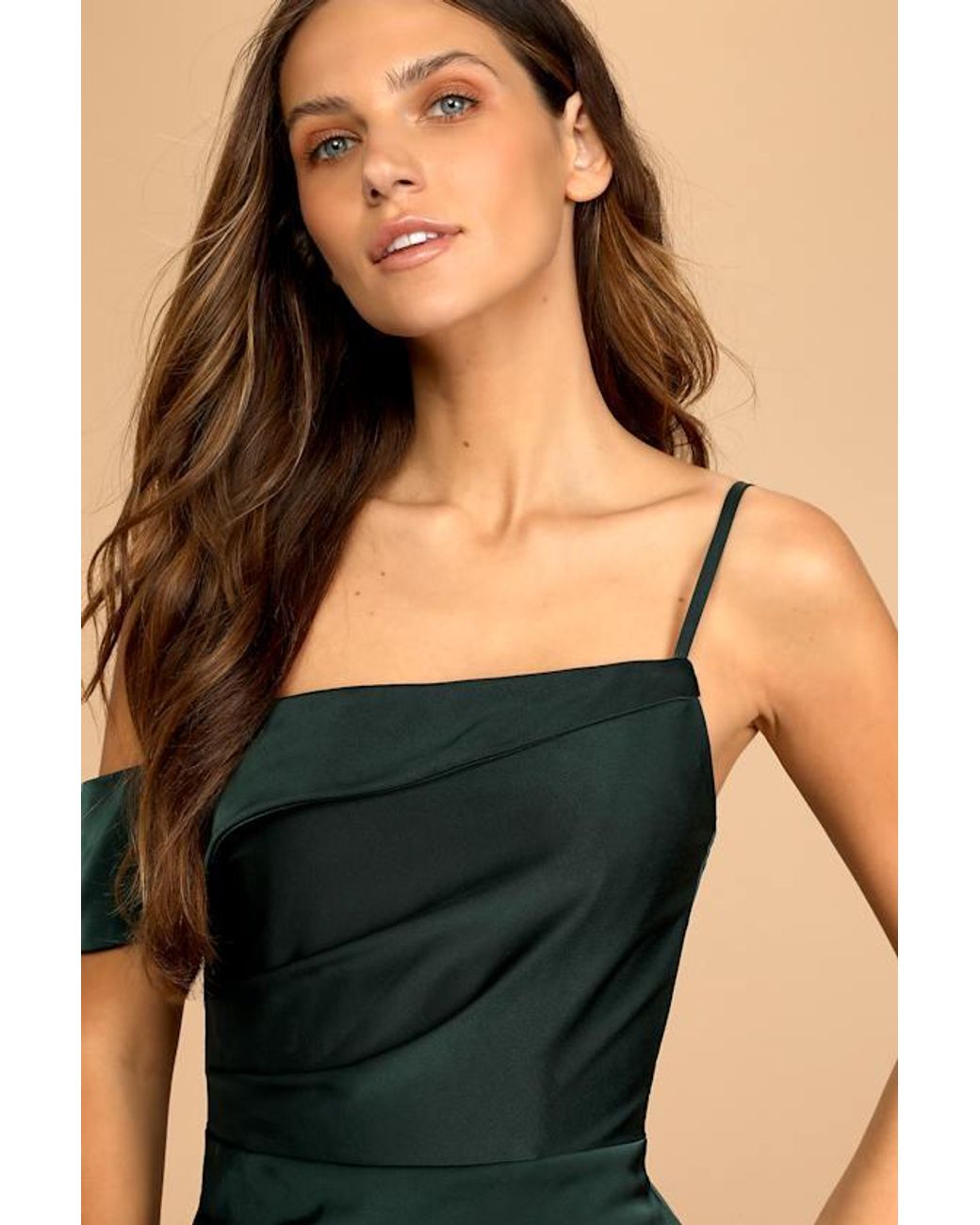 Lulus Blue Showing Off A Little Asymmetrical Tulip Midi Dress