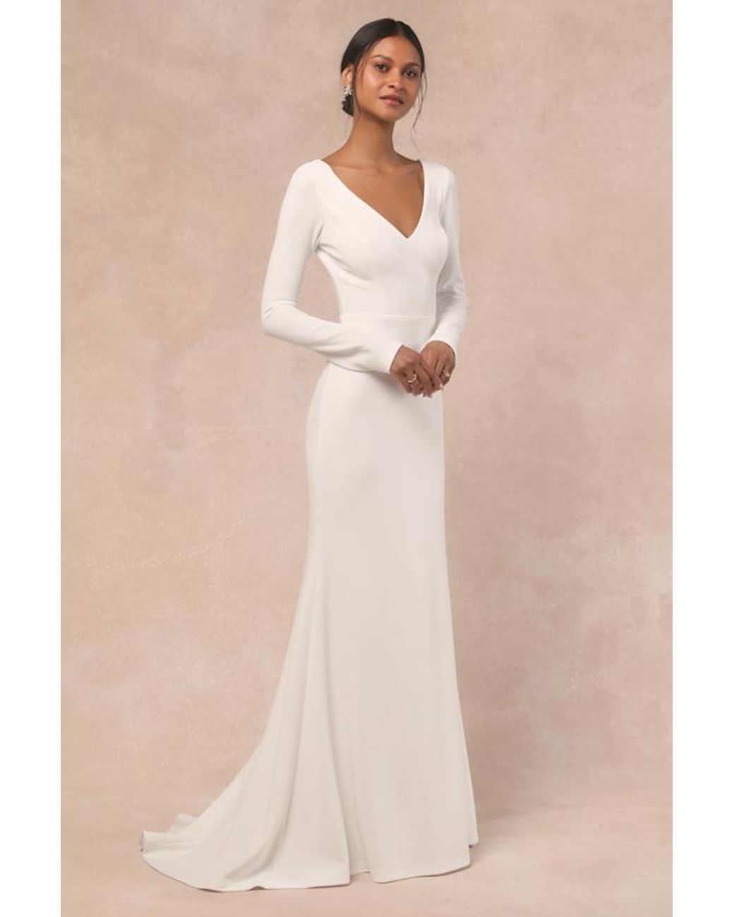 Lulus Natural Feeling Of Forever Long Sleeve Mermaid Maxi Dress