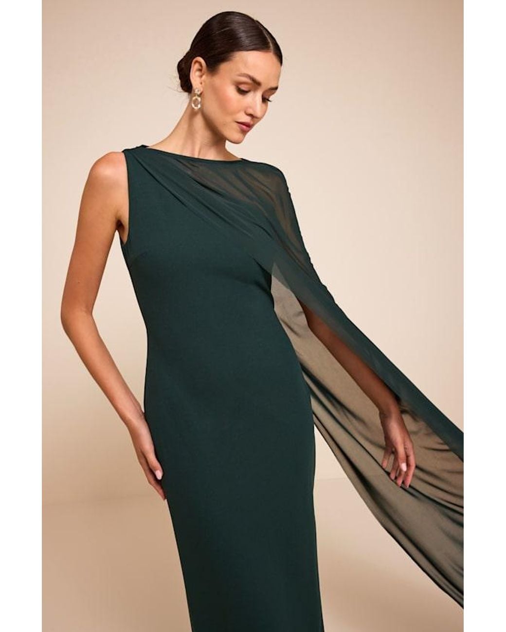 Lulus Multicolor Stassi Asymmetrical Cape Maxi Dress