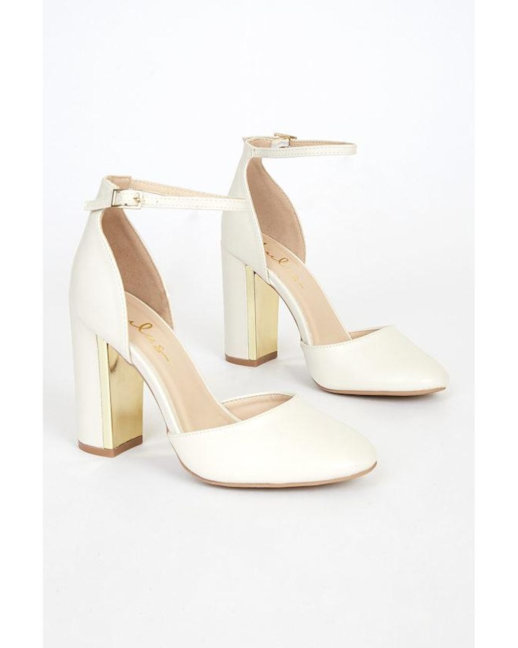 Lulus Gray Laura Off Ankle Strap Heels