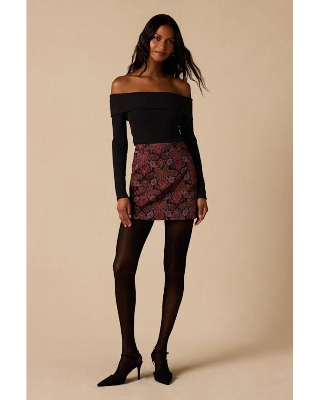 Lulus Black Sanford Multi Mini Skirt