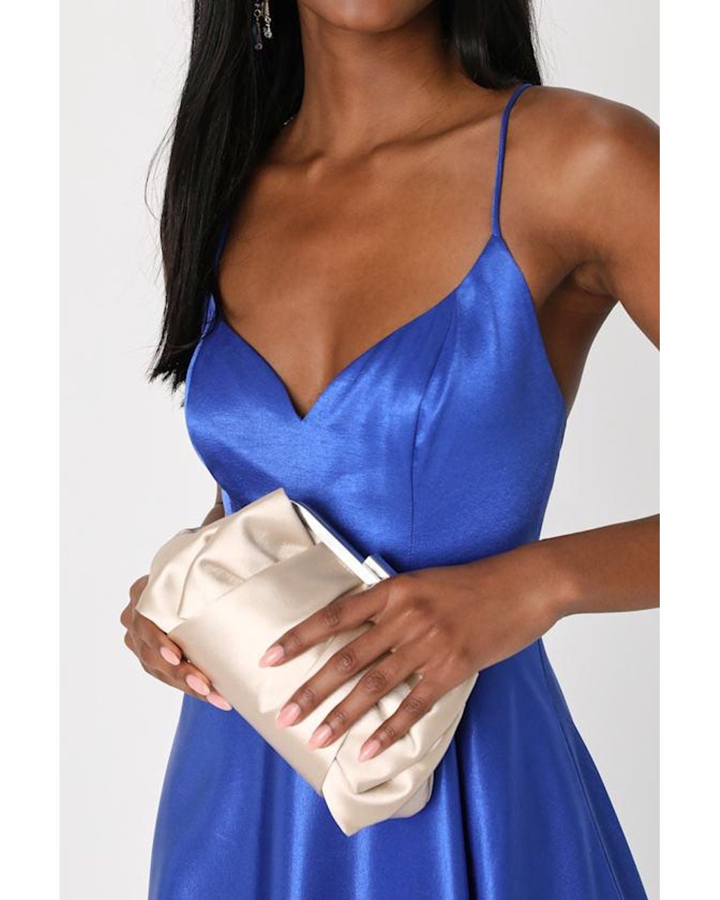 Lulus Natural Something Special Satin Clutch