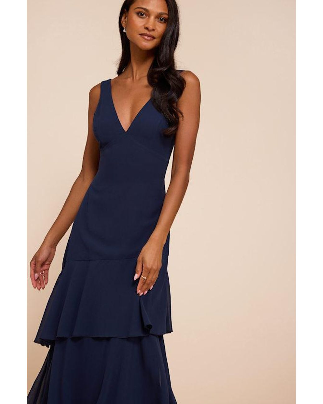Lulus Blue Somerset Tiered Maxi Dress