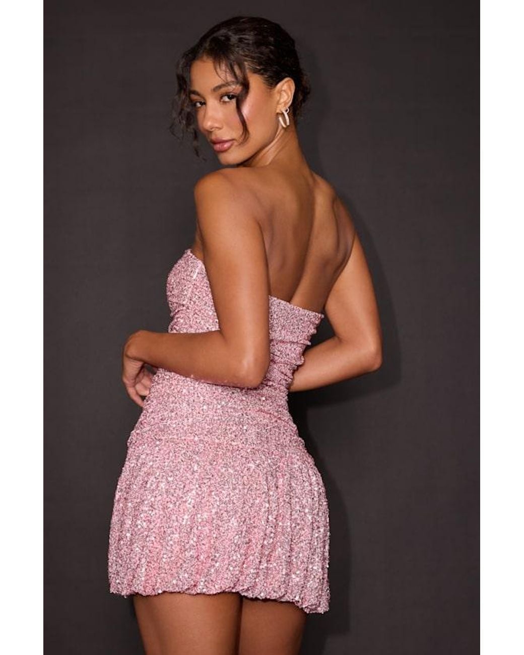 Lulus Pink Caia Sequin Drop Waist Mini Dress