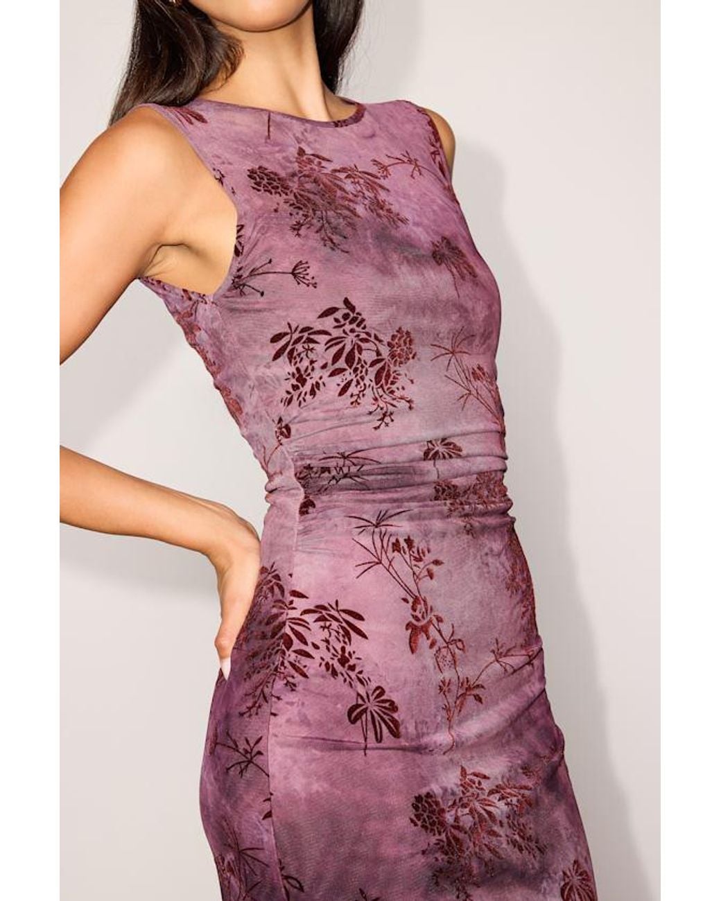 Lulus Red Shane Floral Sleeveless Midi Dress