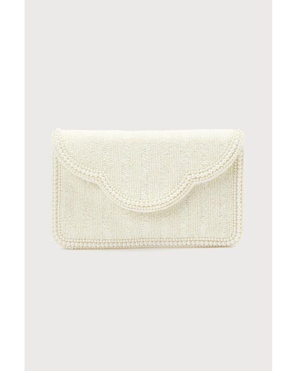 Lulus White Immaculate Radiance Pearl Beaded Clutch