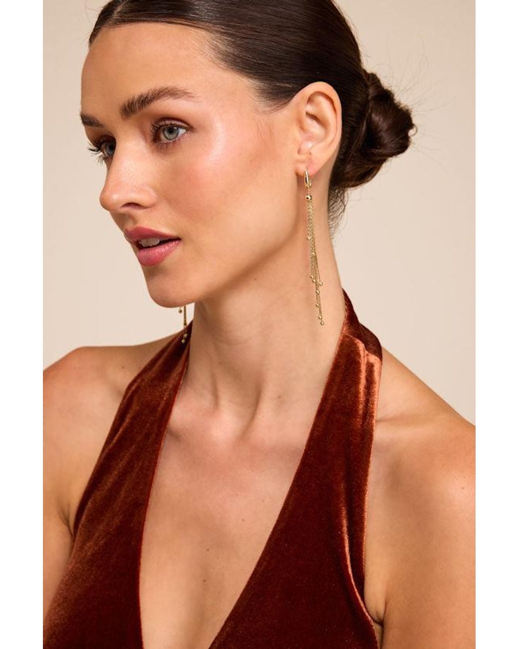Lulus Brown Svetlana Chain Earrings