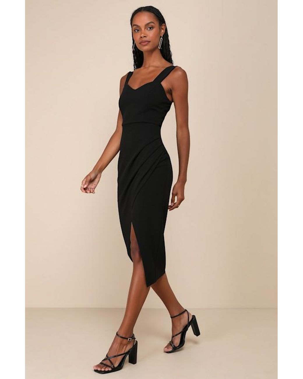 Lulus Natural Always Beautiful Sleeveless Tulip Midi Dress