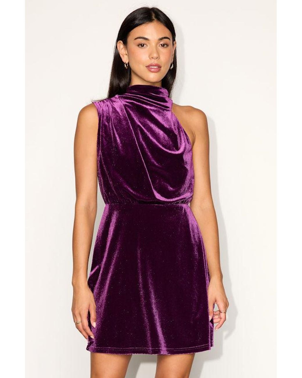 Lulus Purple Spencer Plum Velvet Mini Dress