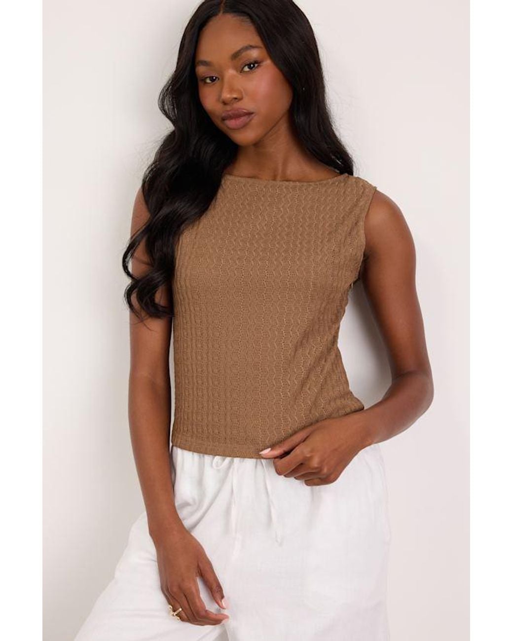 Lulus Brown Kalita Twist-Back Tank Top