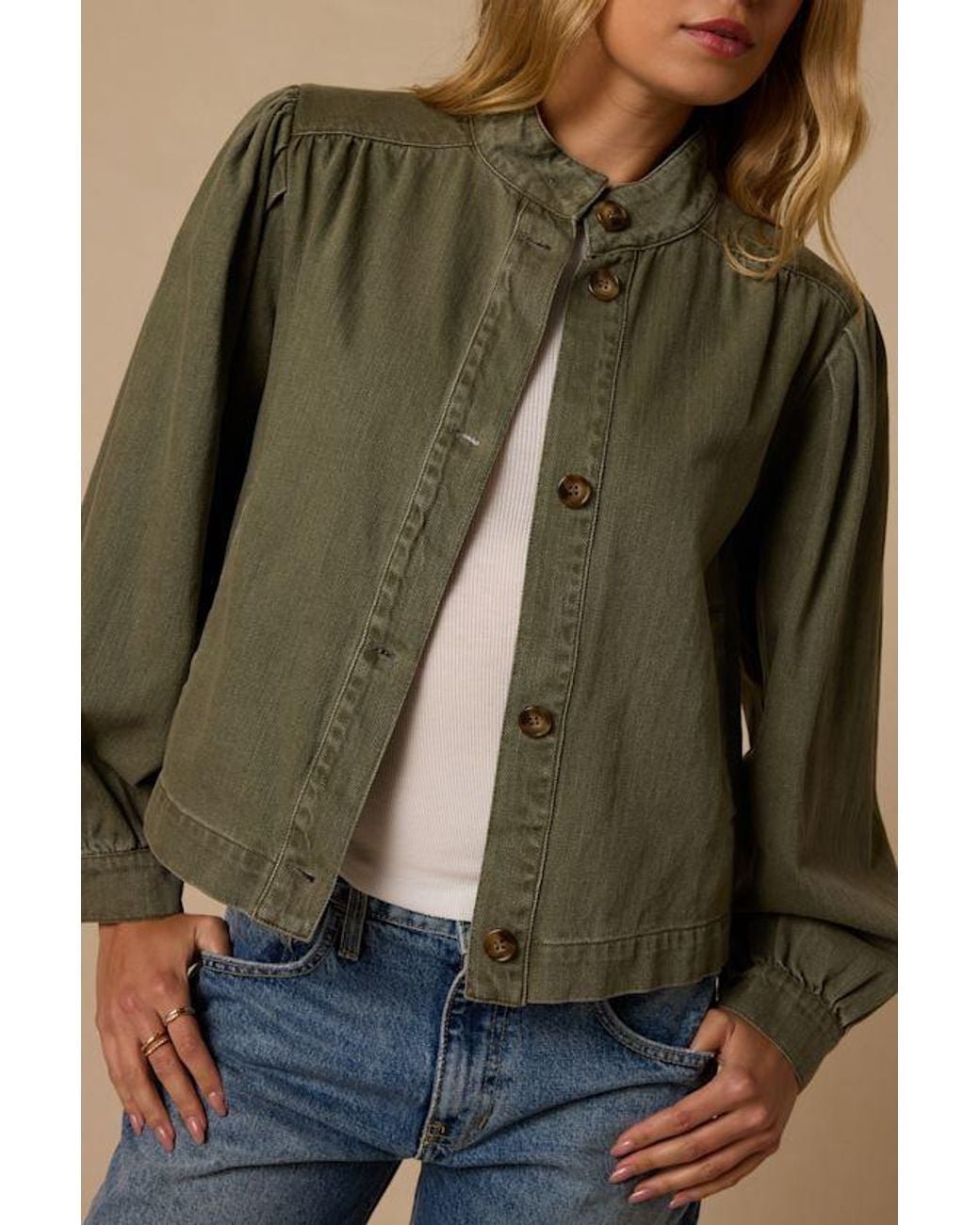 Lulus Green Fairfax Button-Up Bomber Jacket