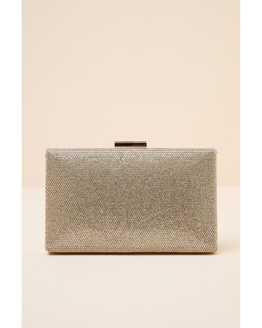 Lulus Red Moonbeam Rhinestone Clutch