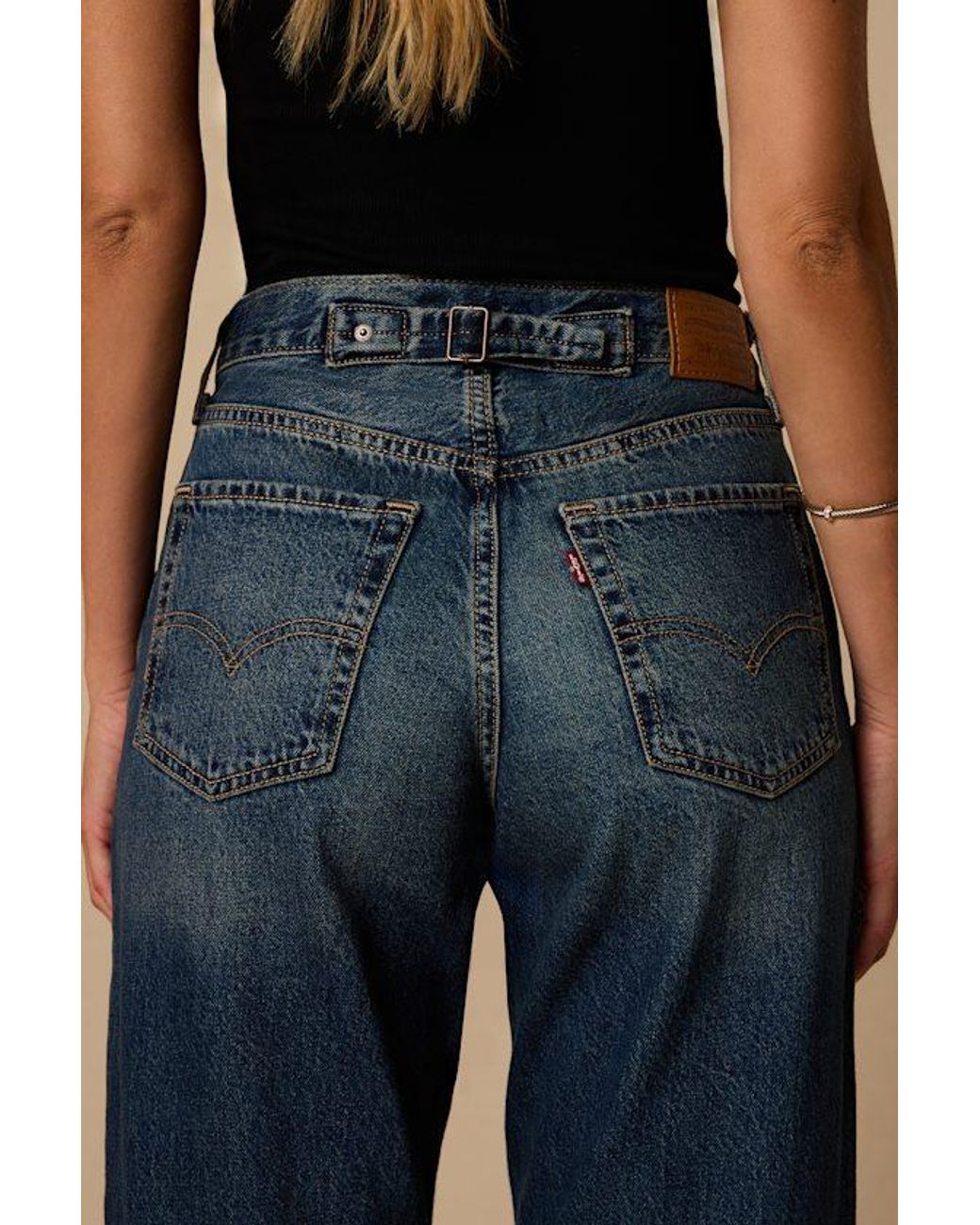 Levi's Blue Loose Taper Dark Wash Mid-Rise Jeans