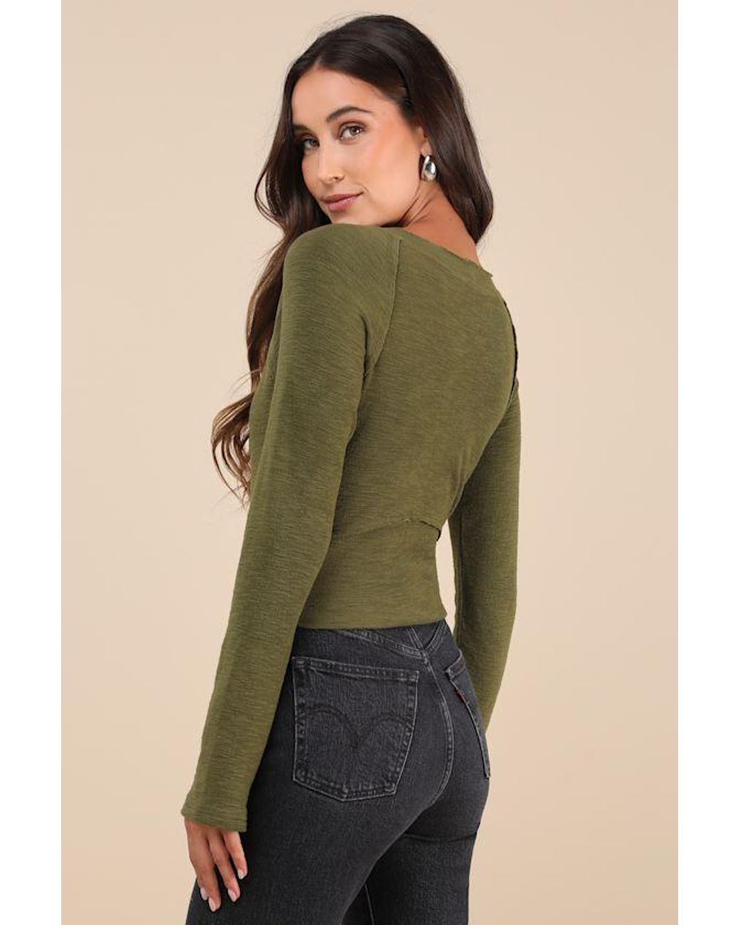 Lulus Green Easy Energy Knit Raglan Sleeve Crop Top