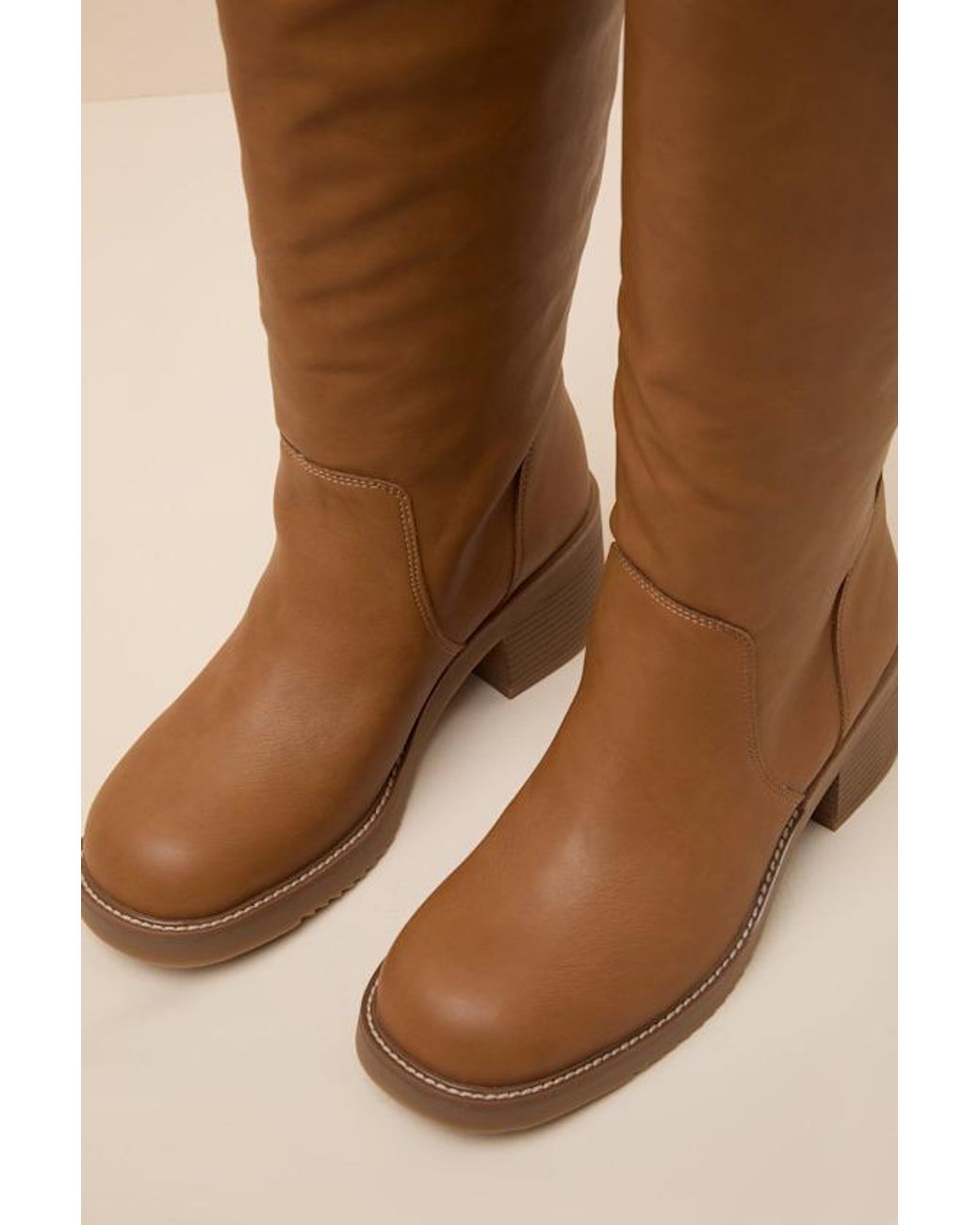 Madden Girl Momentoo Natural Paris Knee-High Boots