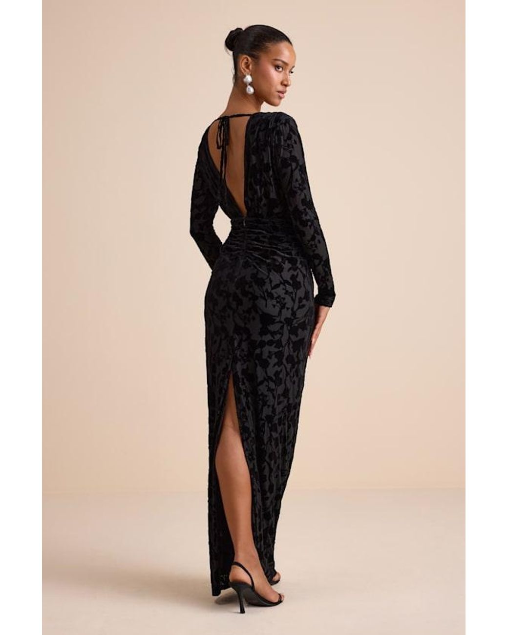 chinese dress ladies Talila Cowl Front Maxi Dress / Velvet Burnout | Meshki main image 0