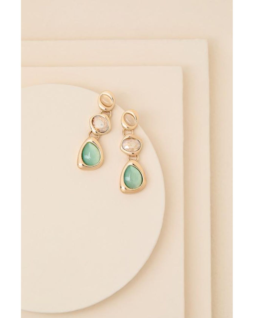 Lulus Natural Pomella Stone Drop Earrings