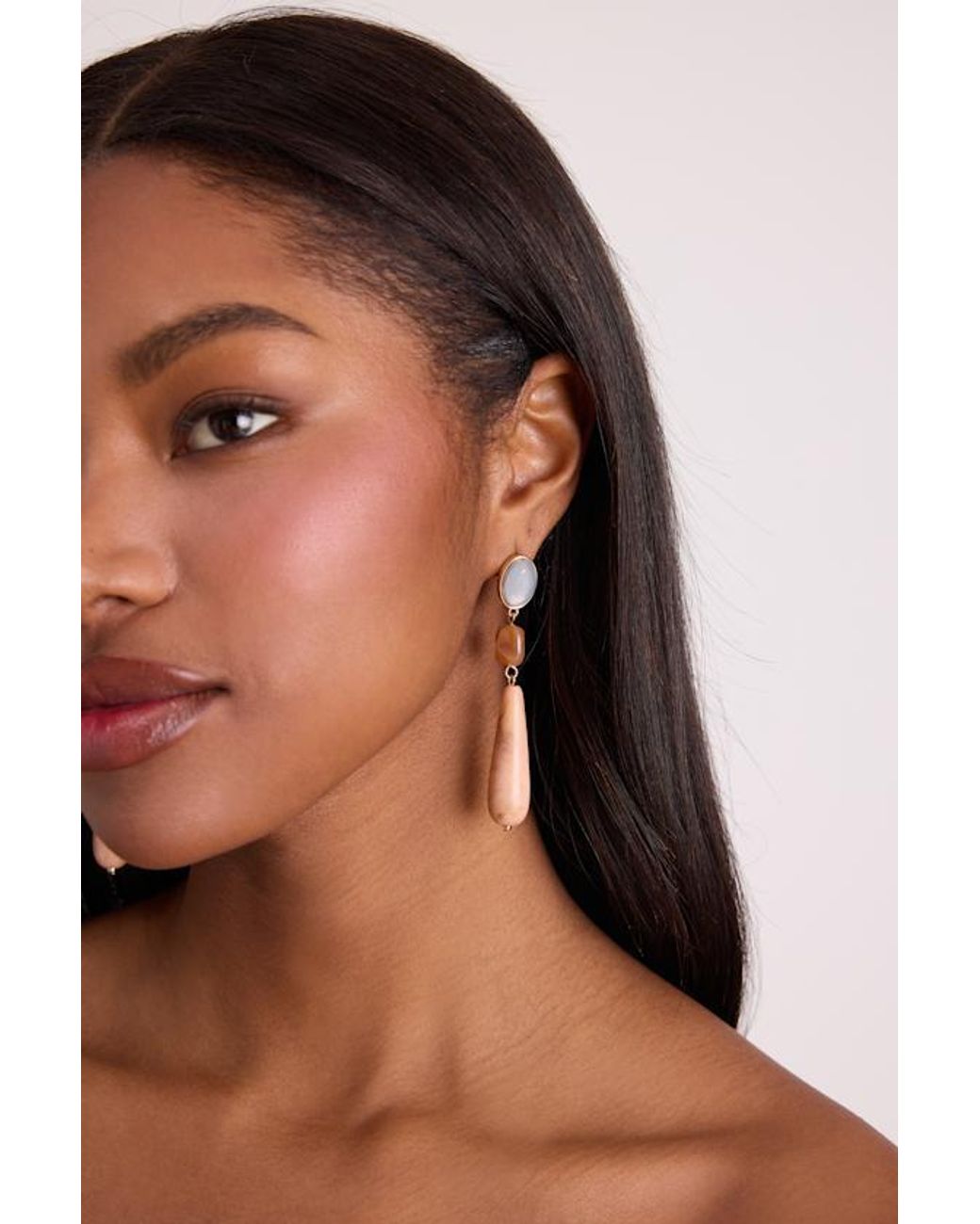Lulus Natural Amandi Multi Marbled Drop Earrings